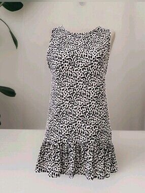 Express Kids Black and White Dotted Drop-Waist Dress